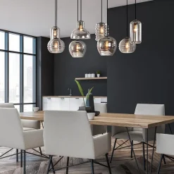 Hanglamp Fantasy 8L zwart + smoke glas mix