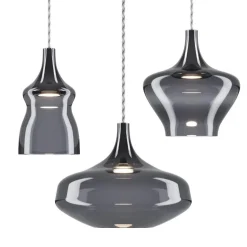 Hanglamp Italiaans design retro smoke glas inclusief LED