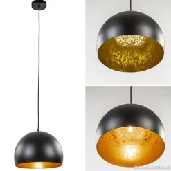 Hanglamp Jaicey bol zwart/goud