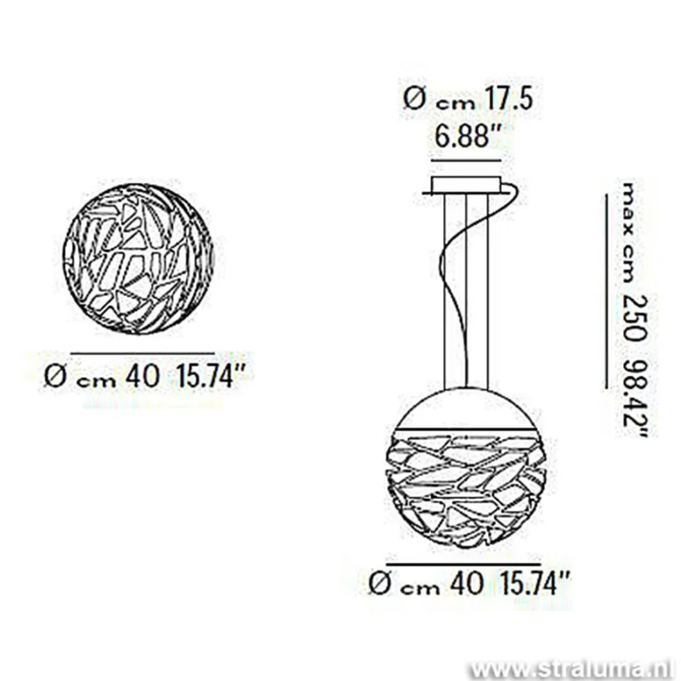 Hanglamp Kelly Sphere brons 40cm