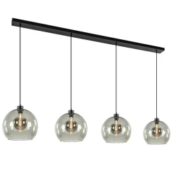 Hanglamp 4L balk zwart + smoke glas 30cm