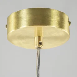 Hanglamp 4L brass met opaal bolglas