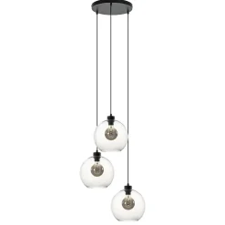 Hanglamp 3-lichts rond glas helder 25 cm