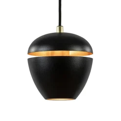 Hanglamp 3-lichts rond zwart/goud