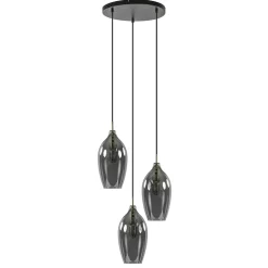 Hanglamp Lukaro 3-L antiek brons + smoke glas