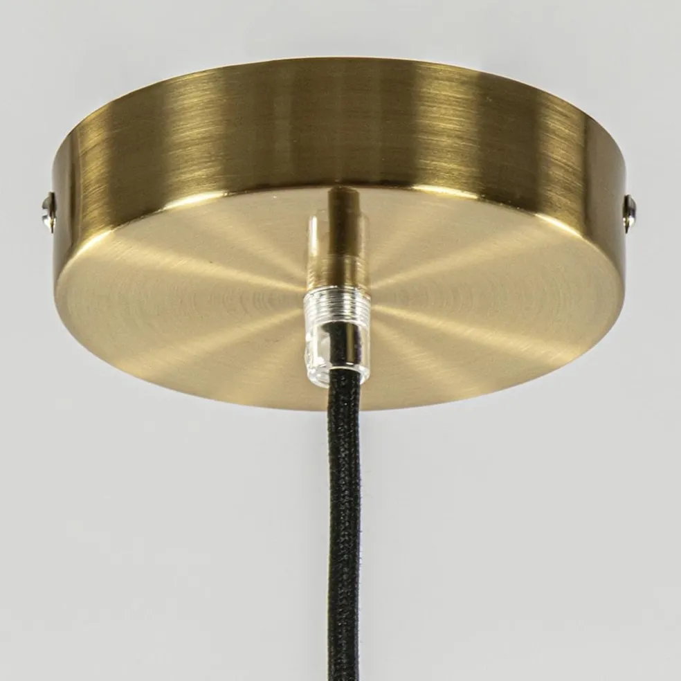 Hanglamp Medina satin gold/amber glas 40cm