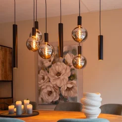 Hanglamp Riva ovaal 8L zwart