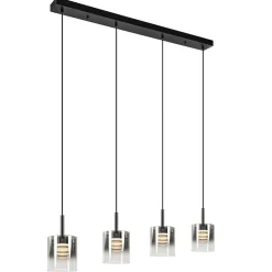 Hanglamp Salerno 4L zwart/gradient smoke