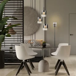 Hanglamp Salerno 3L zwart/gradient smoke