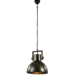 Hanglamp Shelly industrieel bruin/hout