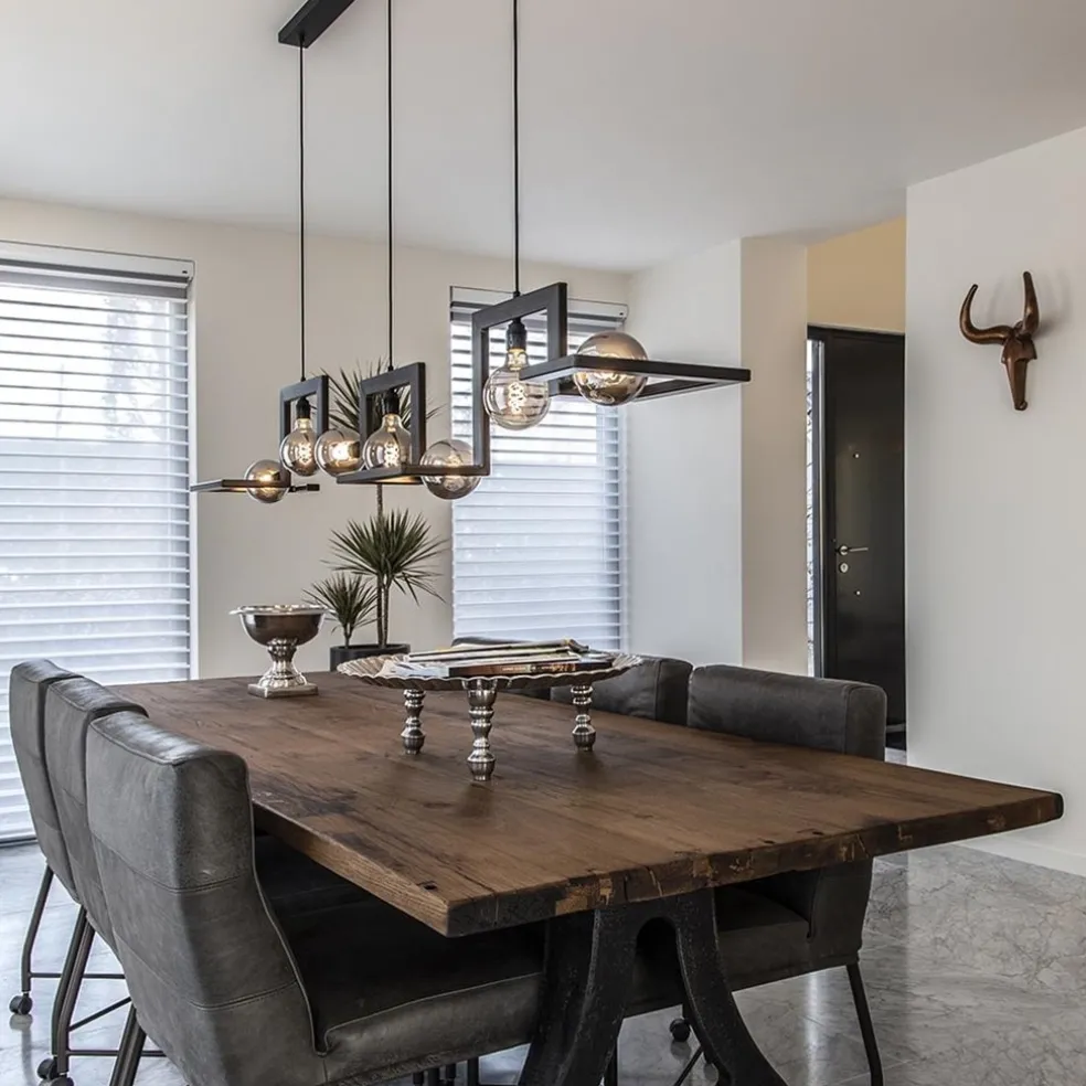 Hanglamp Tortona 7l 210 zwartstaal/koper