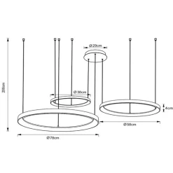 Hanglamp Vidal 3 ringen zwart