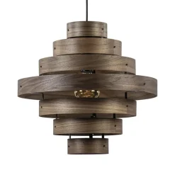 Hanglamp Walnut zwart / walnoot hout