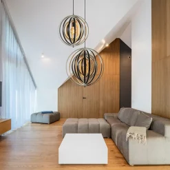 Hanglamp Woody 44 zwart/naturel hout