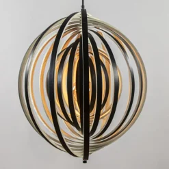 Hanglamp Woody 59 zwart/naturel hout