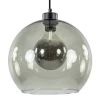 Hanglamp zwart met smoke glas 30cm