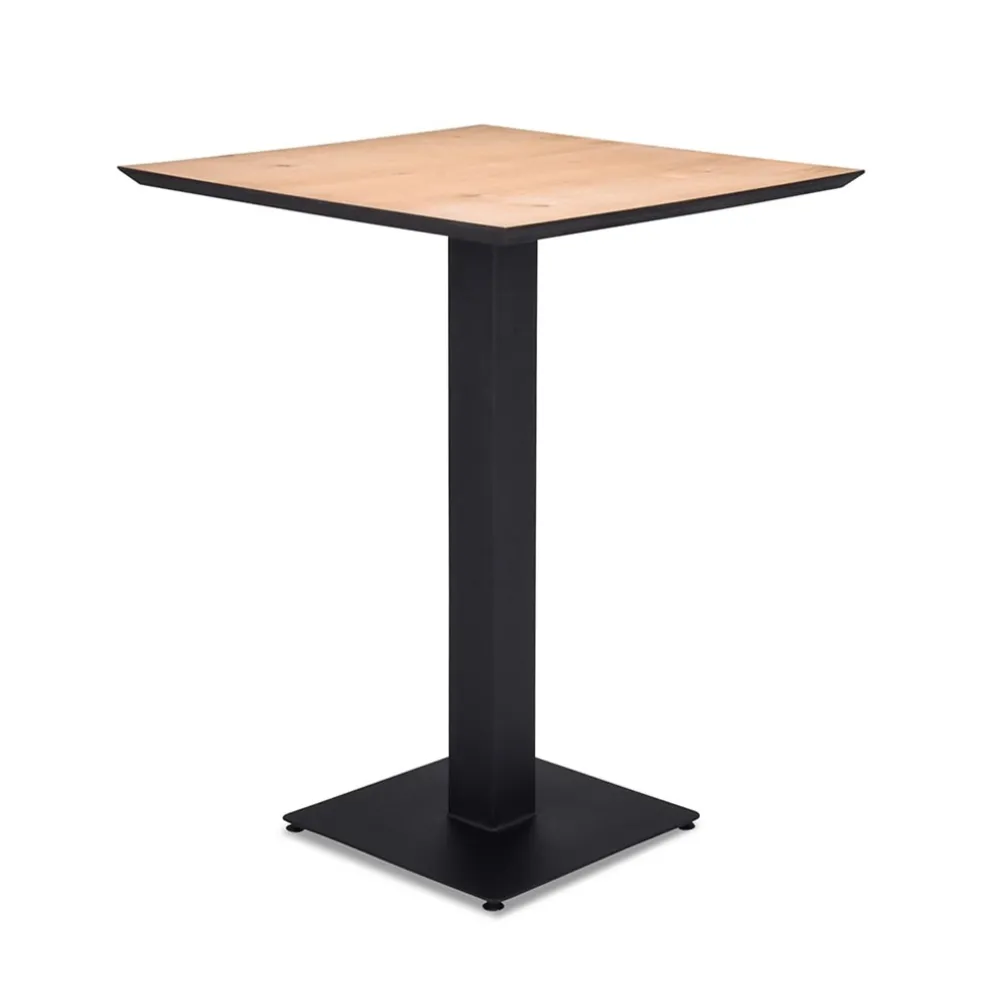 Horeca Bartafel vierkant 80x80 zwart met eiken
