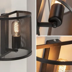 Industrieel landelijke wandlamp met gaas