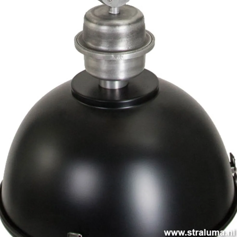 Industriele hanglamp zwart voor eettafel