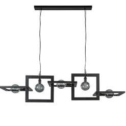 Industriële hanglamp mat zwart metalen frame