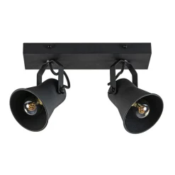 Industriële 2-lichts plafondspot mat zwart