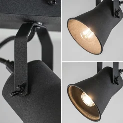 Industriële 2-lichts plafondspot mat zwart