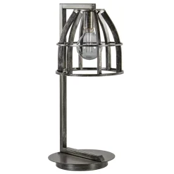 Industriële tafellamp antiek zwart