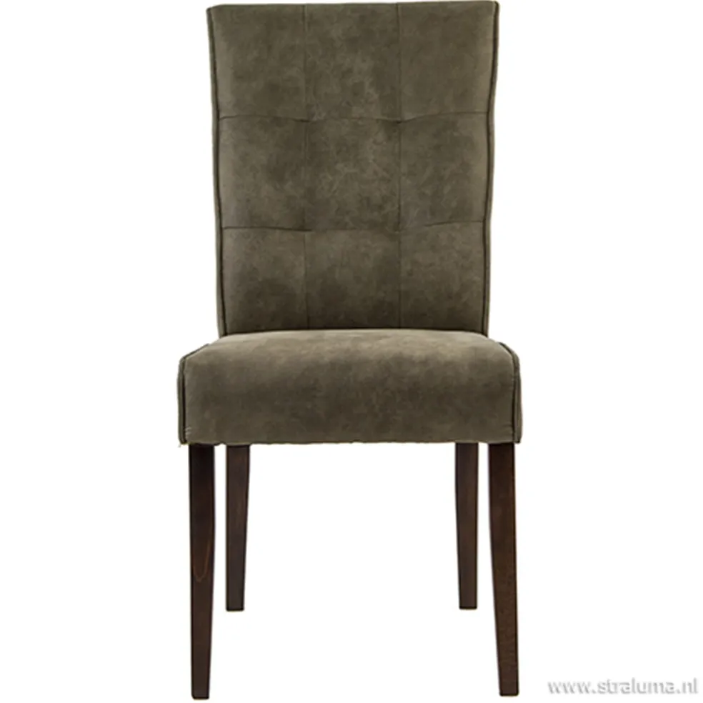 Klassiek landelijke eetkamerstoel olijf, poot koloniaal