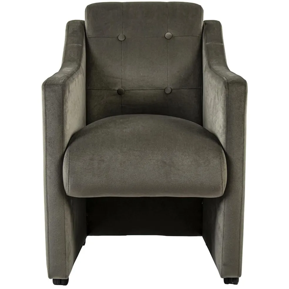 Klassiek landelijke eetkamerstoel op wieltjes