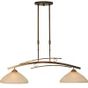 Klassieke hanglamp Bolzano brons amber
