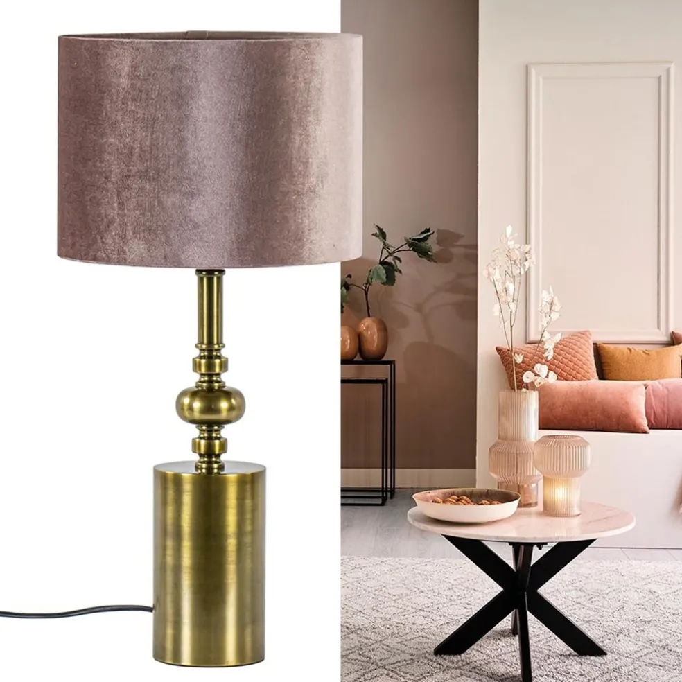 Klassieke lampvoet Helabima antiek brons excl. kap