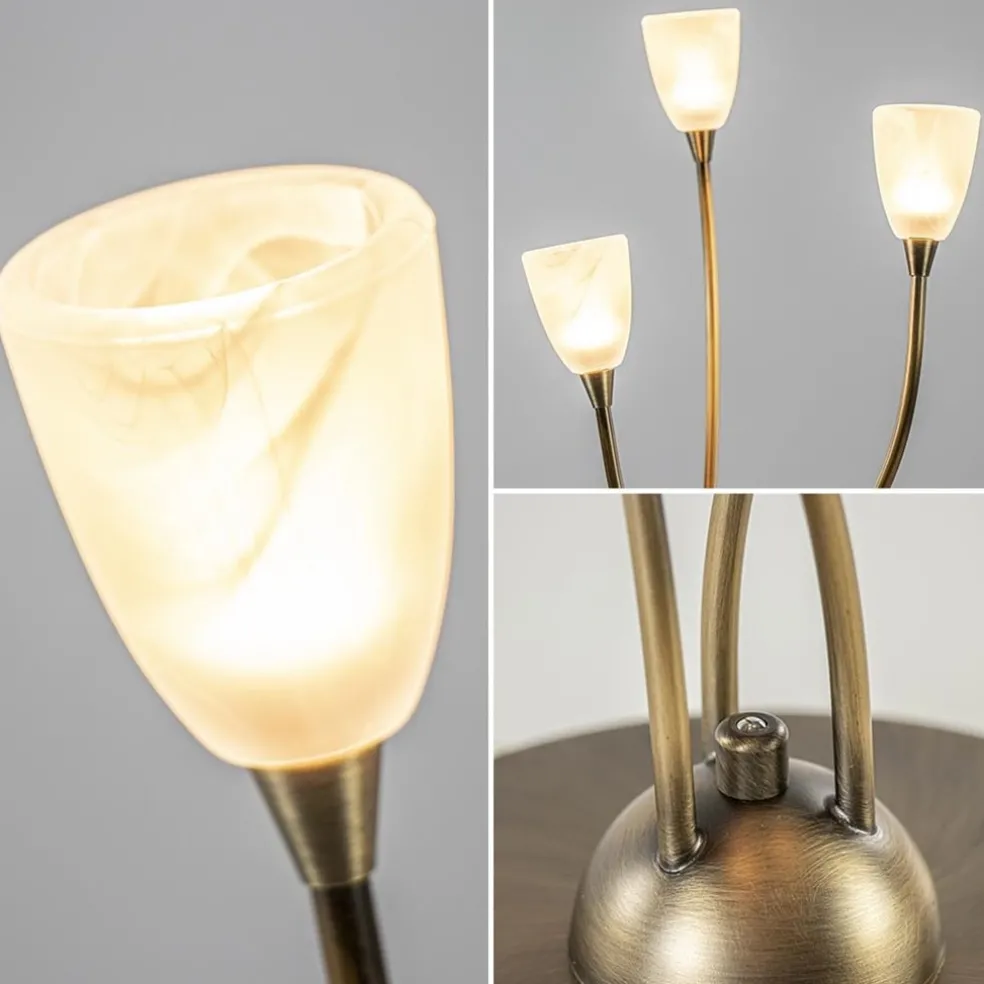 Klassieke LED tafellamp brons met dim to warm functie