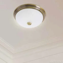 klassieke plafonnière Brons/glas