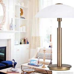 Klassieke tafellamp brons touchdimmer