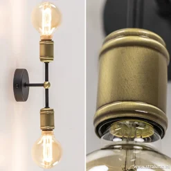 Klassieke wandlamp zwart-antiek brons