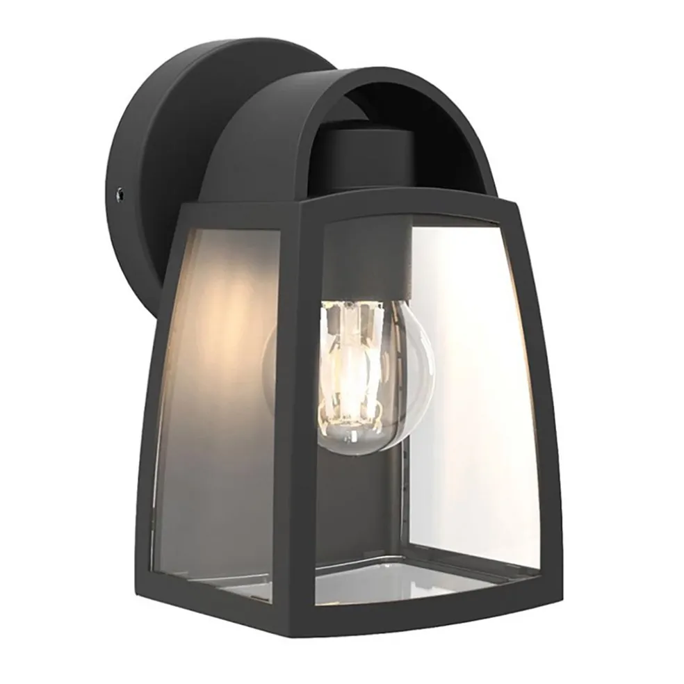 Kleine buitenlamp lantaarn wand mat zwart