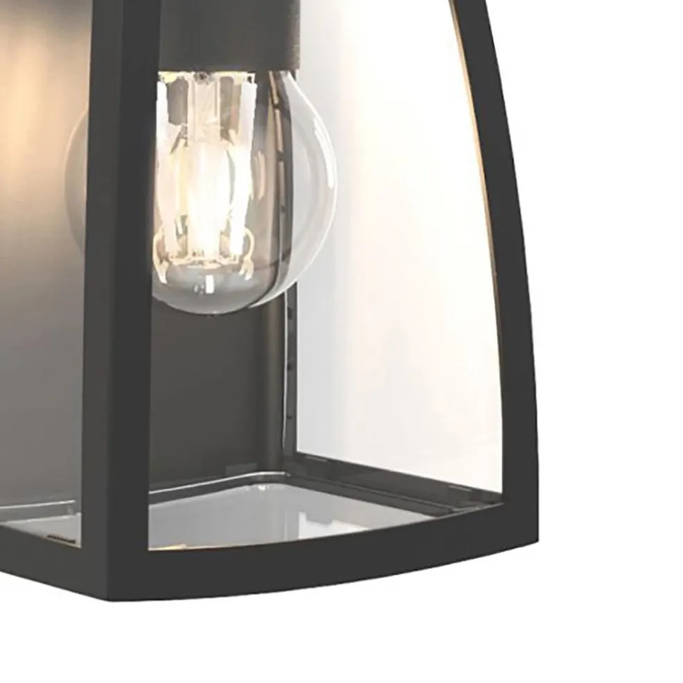 Kleine buitenlamp lantaarn wand mat zwart