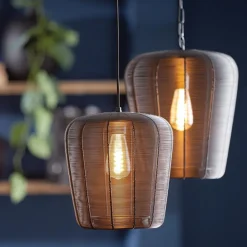 Kleine draad hanglamp Adeta mat zwart