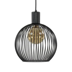 Kleine draad hanglamp mat zwart 30 cm