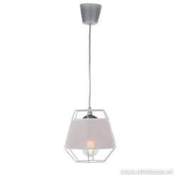 Kleine grijze hanglamp draad met stof