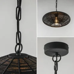 Kleine hanglamp Bahoto mat zwart L&L