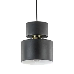 Kleine hanglamp zwart met goud accent