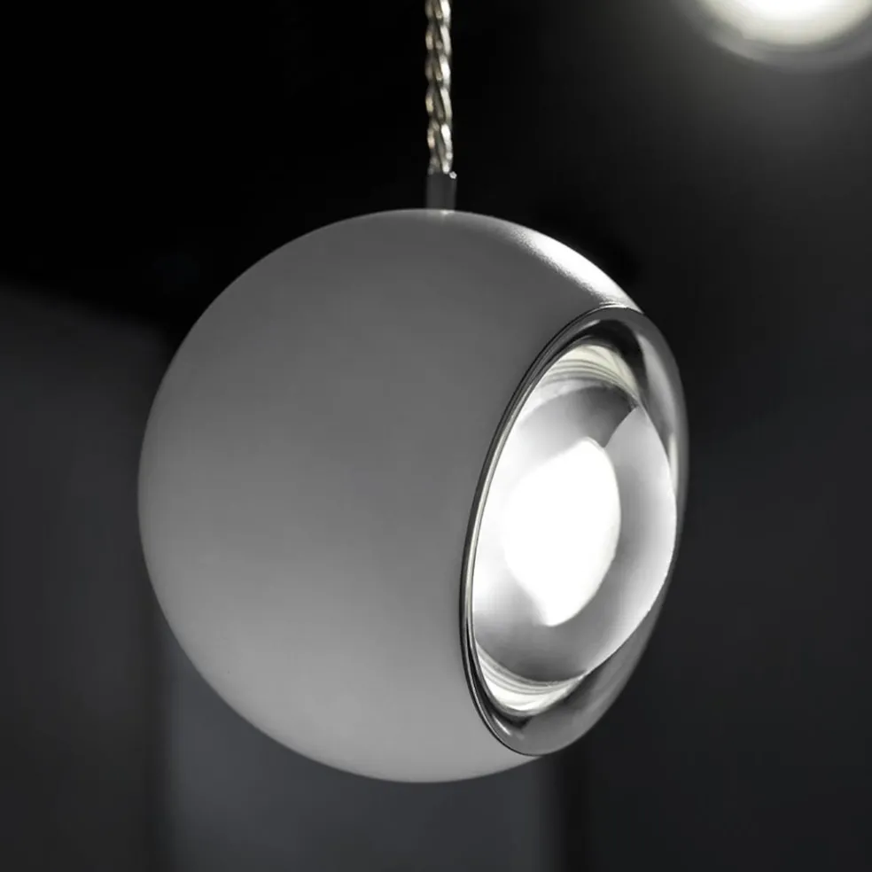 Kleine Italiaanse design hanglamp LED bol Spider wit