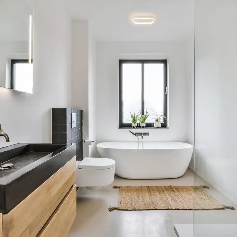 Kleine LED plafondlamp wit 3-standen dimbaar