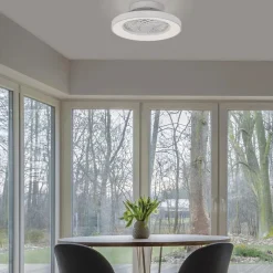 Kleine plafondventilator wit inclusief LED