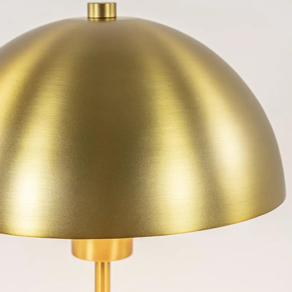 Kleine retro tafellamp Merel antiek brass