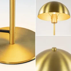 Kleine retro tafellamp Merel antiek brass
