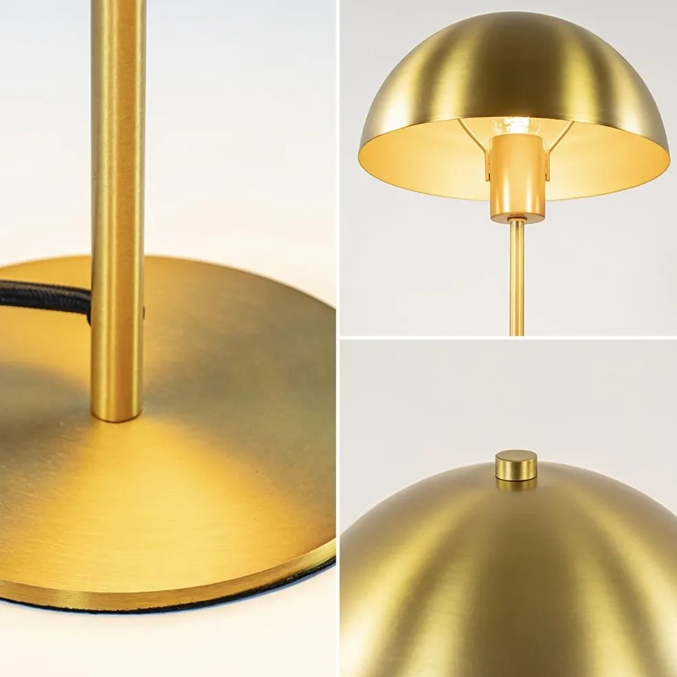 Kleine retro tafellamp Merel antiek brass