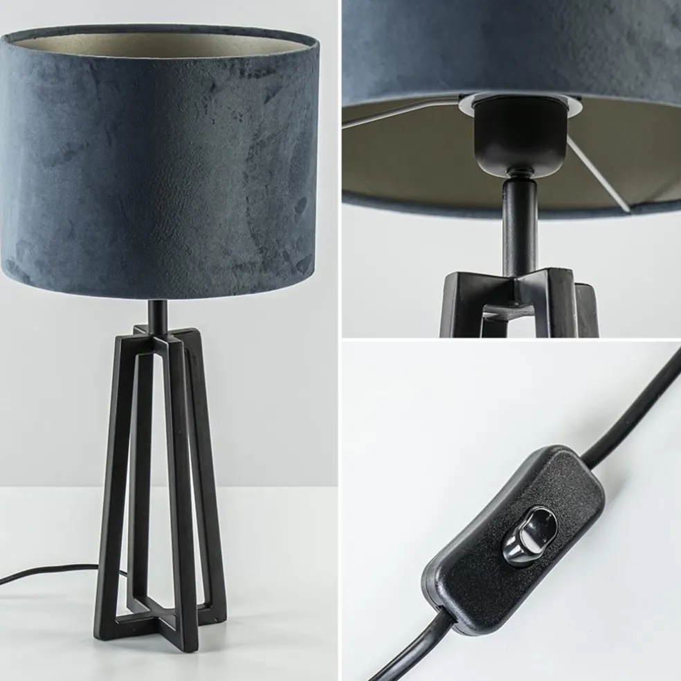 Kleine tafellamp Miley mat zwart exclusief kap