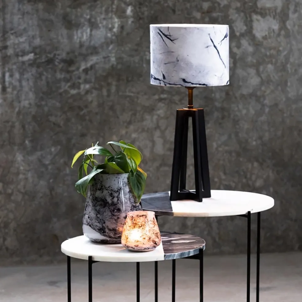 Kleine tafellamp Miley mat zwart exclusief kap